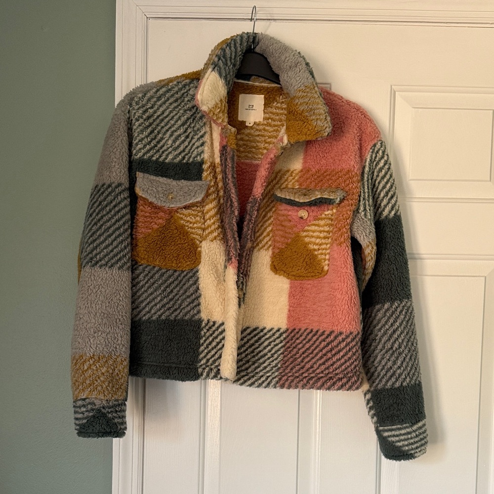Thread & Supply Colorful Plaid Teddy Jacket